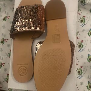 Tory Burch Carter Sequin Slide Sandal . Never worn